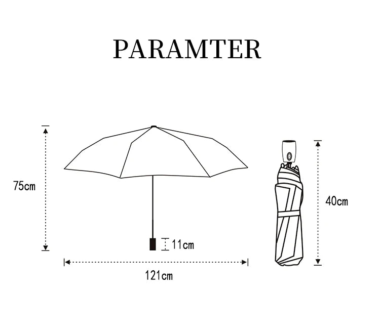 Parachase Automatic Umbrella Men 120cm Large Folding Umbrella Windproof Strong Wooden Handle Big Golf Luxury Umbrella 8K