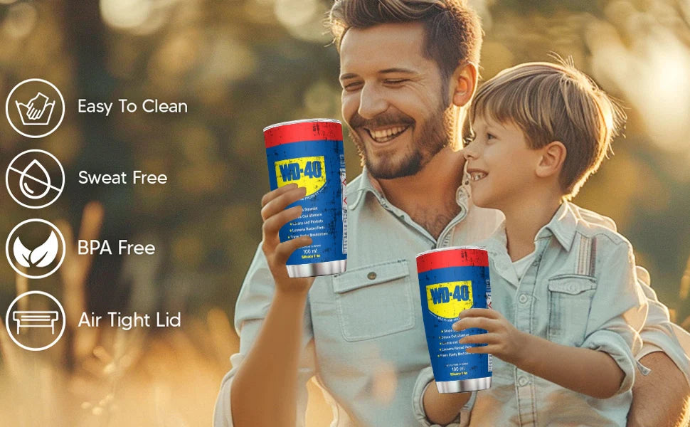 20Oz Stainless Steel vacuum Tumbler WD40 Engine Oil filter print Car Cup with Straw and Lid for Cold Hot Drink mug Engineer Gift