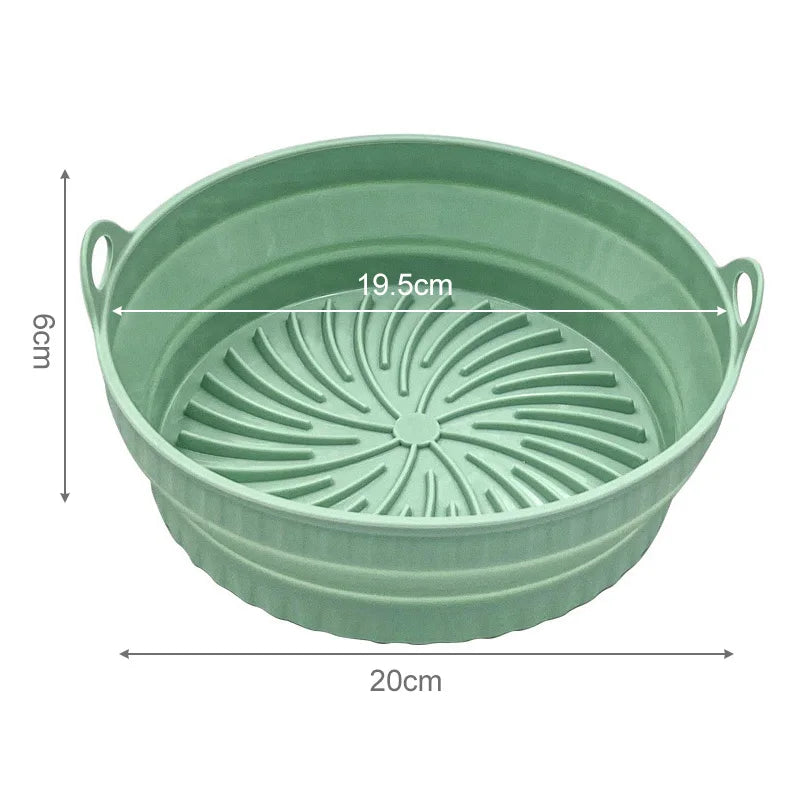 Foldable Air Fryer Silicone Liners Reusable Silicone Air Fryer Basket Food Safe Non Stick Air-Fryer Bakewa Kitchen Accessorie