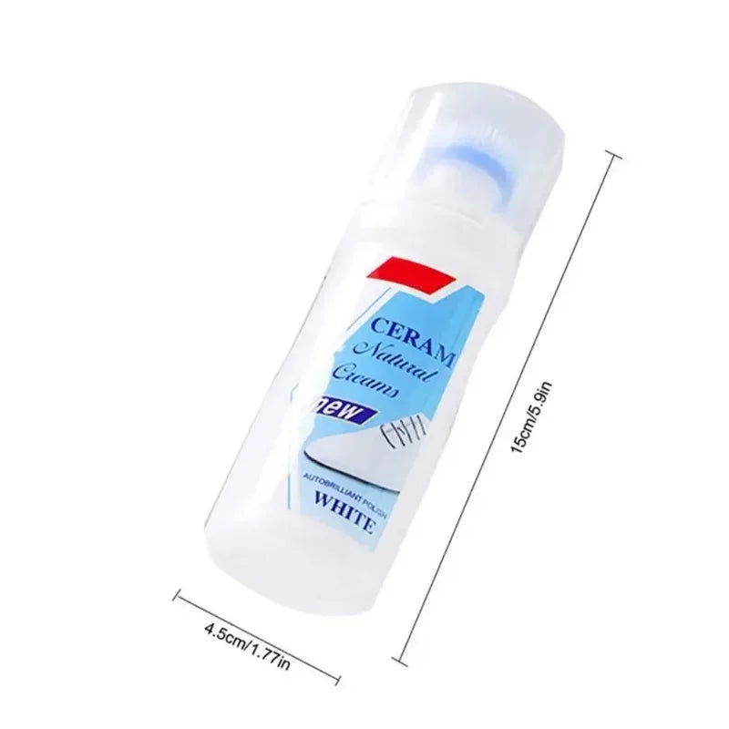 100ml White Shoes Stain Remover Whitening Cream-All-Purpose Cleaning Gel with Brush for Sneakers Leather Shoes without water rin