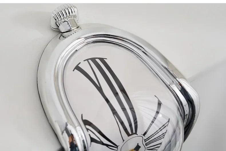 Surreal Melting Clock Silent Melted Wall Clock Salvador Dali Style Wall Watch for Decorative Home Office Shelf Desk Table Gift