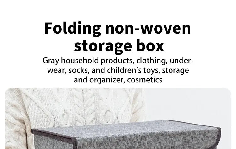 Fold Non Woven Fabric Storage Box Gray Home Supplies Clothing Underwear Sock And Kid Toy Storage Organizer Cosmetics