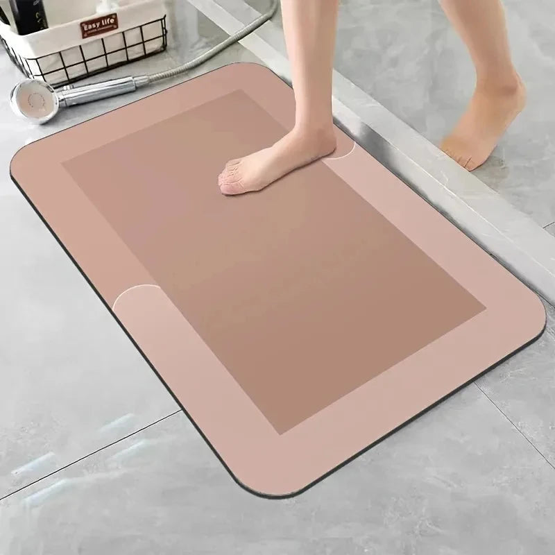 Diatomaceous Earth Bath Mat, Super Absorbent Non‑Slip Fast Drying Floor Mat for Shower Bathroom Bedroom Kitchen Laundry RV