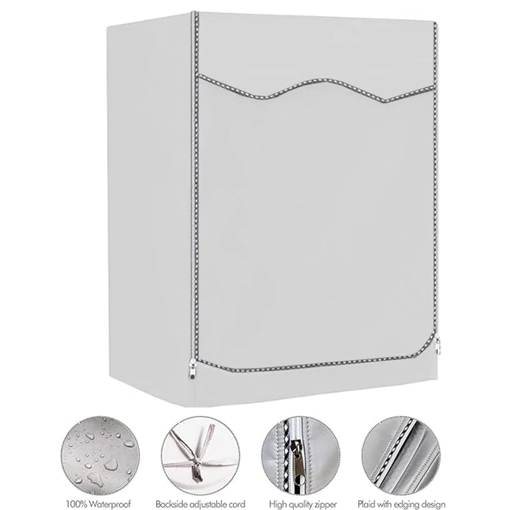 210DWaterproof Case Silver Coating Washing Machine Cover Sunscreen Front Load Laundry Dryer Covers Washing Machine Cover