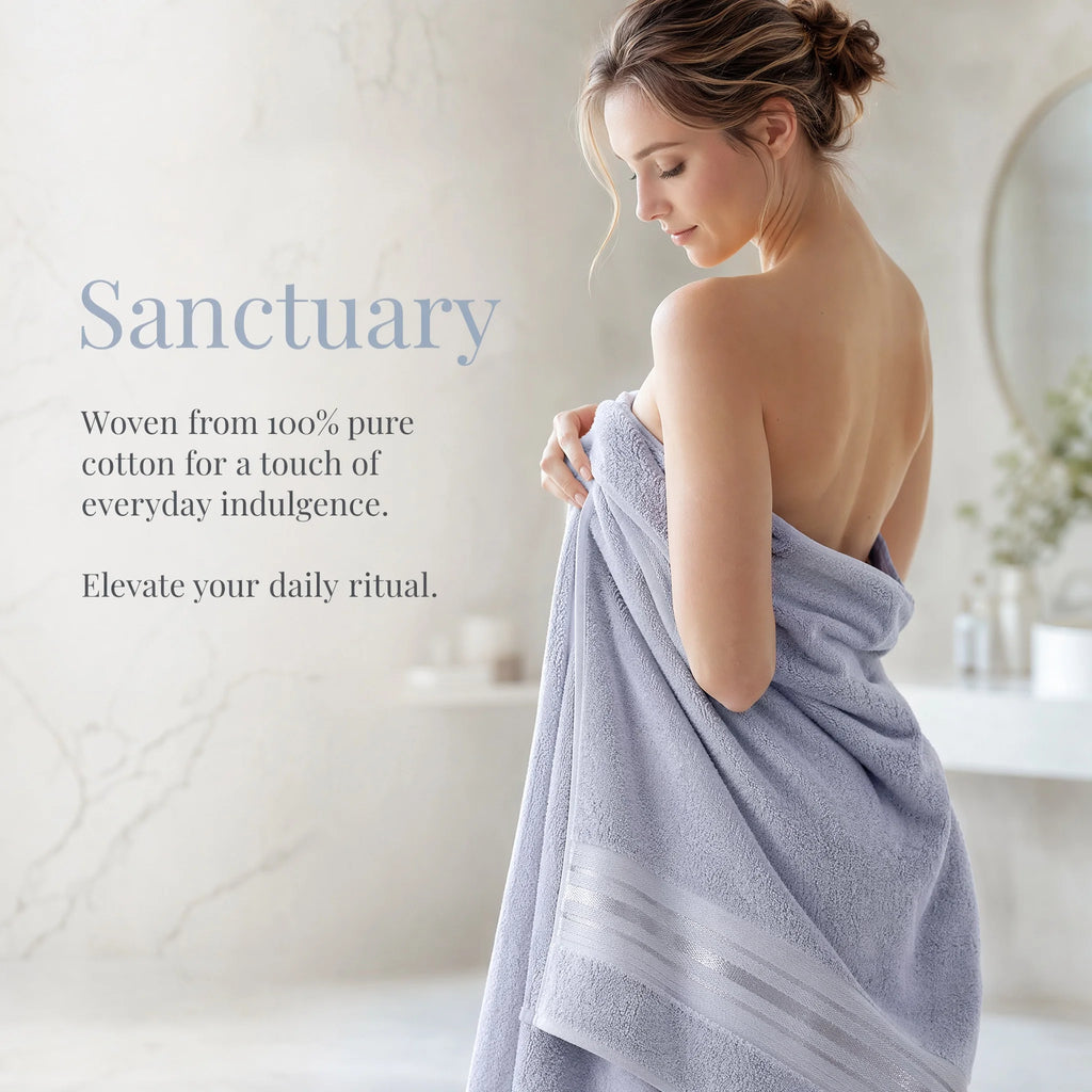 Luxury 6 Piece Towel Set, 2 Bath Towels 2 Hand Towel 2 Washcloths, 600 GSM 100% Cotton Turkish Towels for Bathroom, White Towel Sets