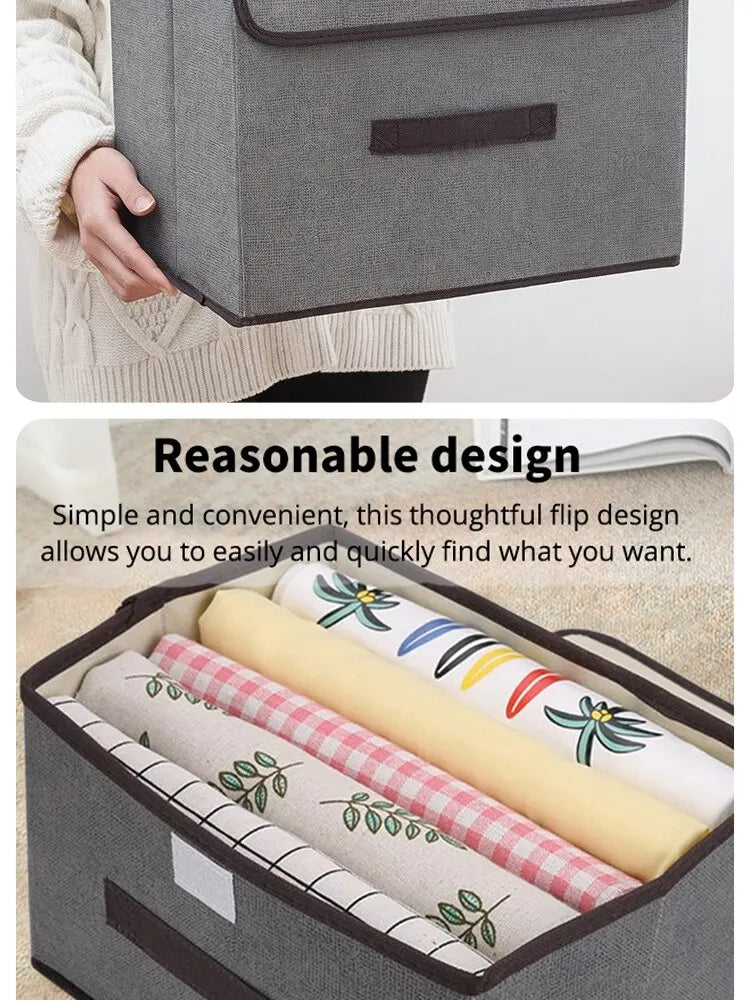 Fold Non Woven Fabric Storage Box Gray Home Supplies Clothing Underwear Sock And Kid Toy Storage Organizer Cosmetics