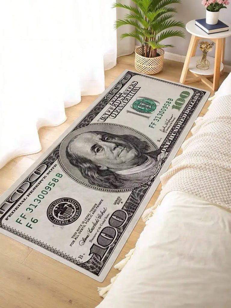 1pc Interesting Portrait & Dollar Bill Pattern Rug