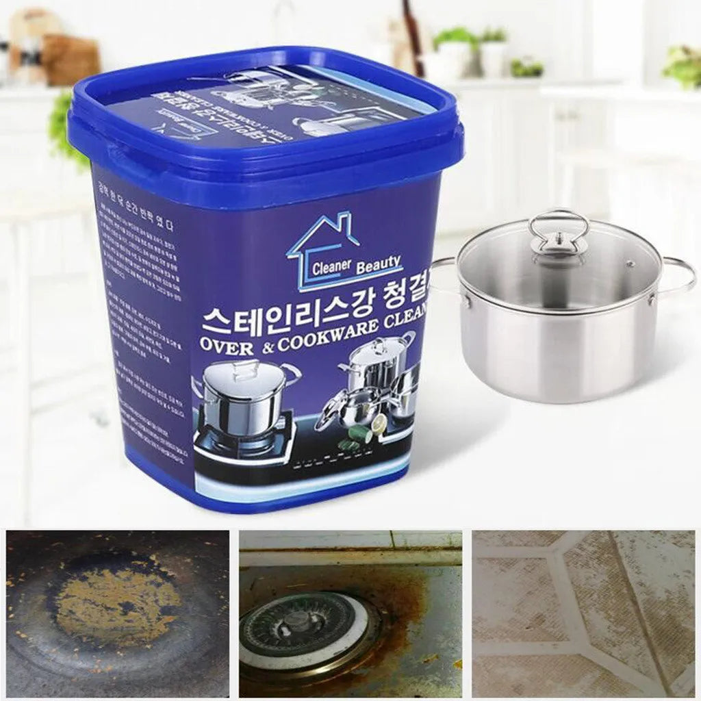 Multi-Purpose Cleaning Stainless Paste Steel Cleaner Home Kitchen Stains Strong Decontamination Cleaning Removal Pot Bottom