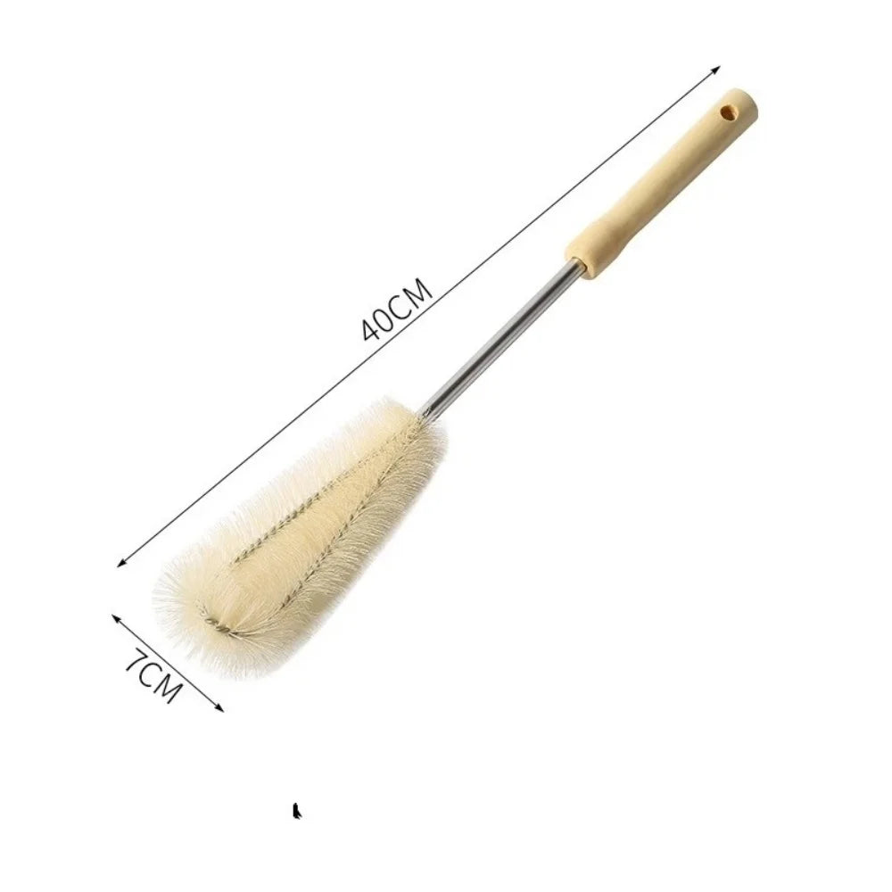 Kitchen Cleaning Tool Drink Bottles Glass Scrubbers Cleaning Brush Wooden Bottle Cleaning Brush With Long Handle For Baby Bottle