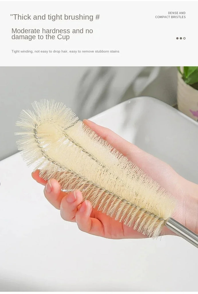 Kitchen Cleaning Tool Drink Bottles Glass Scrubbers Cleaning Brush Wooden Bottle Cleaning Brush With Long Handle For Baby Bottle