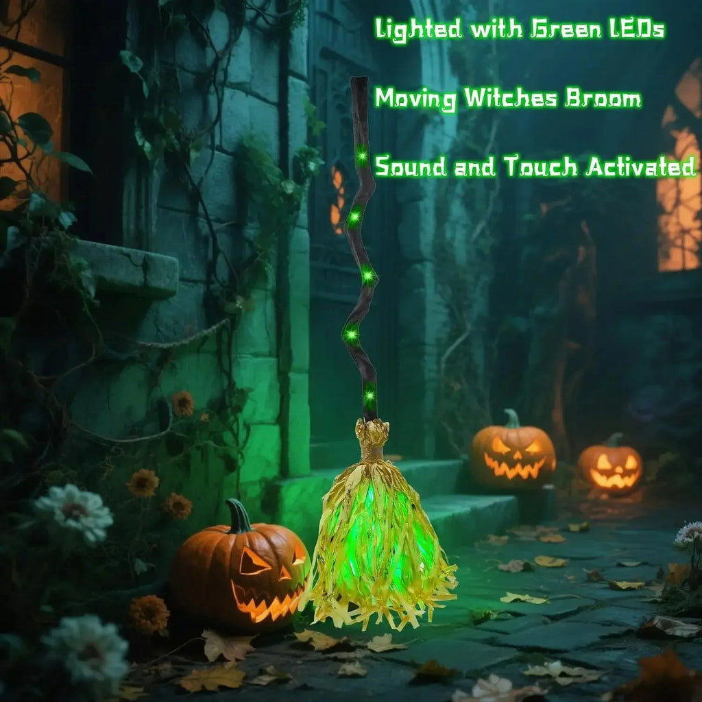 Halloween Witch Broom Light