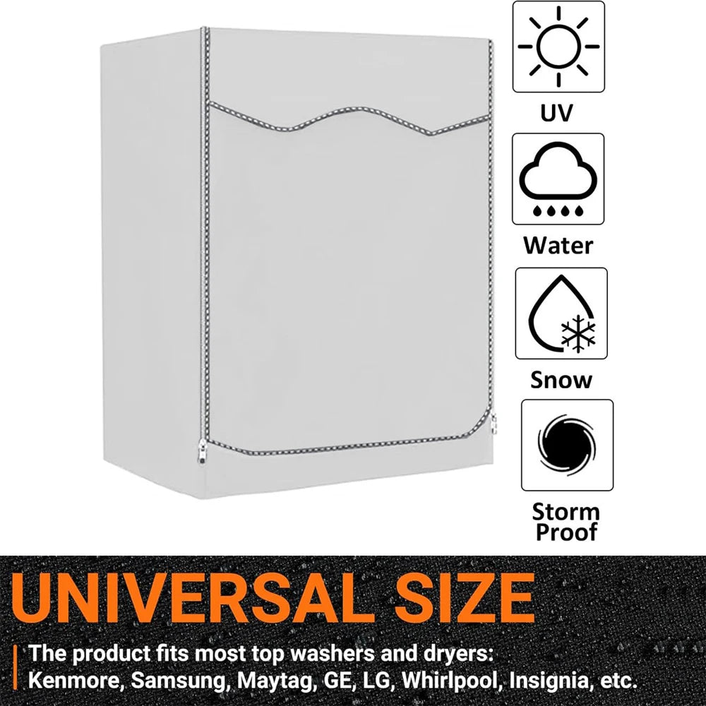 210DWaterproof Case Silver Coating Washing Machine Cover Sunscreen Front Load Laundry Dryer Covers Washing Machine Cover