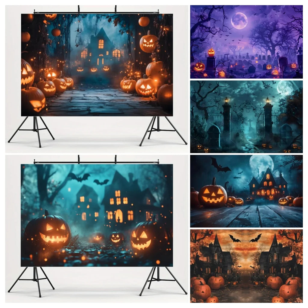 Halloween Backdrop Party Decoration Photo Banner Photography Background Props for Halloween Night Party Decoration Supplies