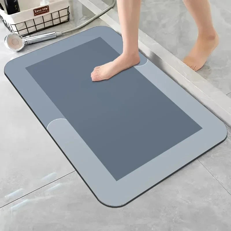Diatomaceous Earth Bath Mat, Super Absorbent Non‑Slip Fast Drying Floor Mat for Shower Bathroom Bedroom Kitchen Laundry RV