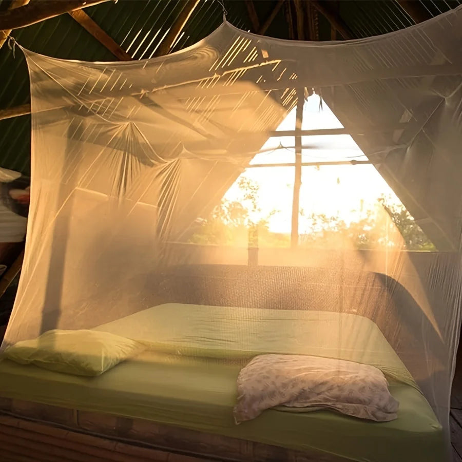 Large White Outdoor Camping Mosquito Net - Insect-Proof, Protective, Breathable, and Portable Bedroom, Hammock, and Tent Use