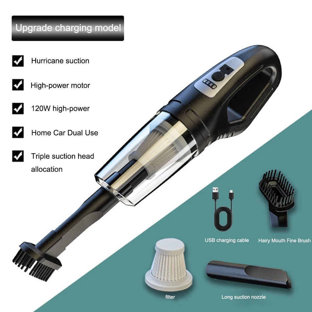 Portable Cordless Car Vacuum USB Recharge Handheld
