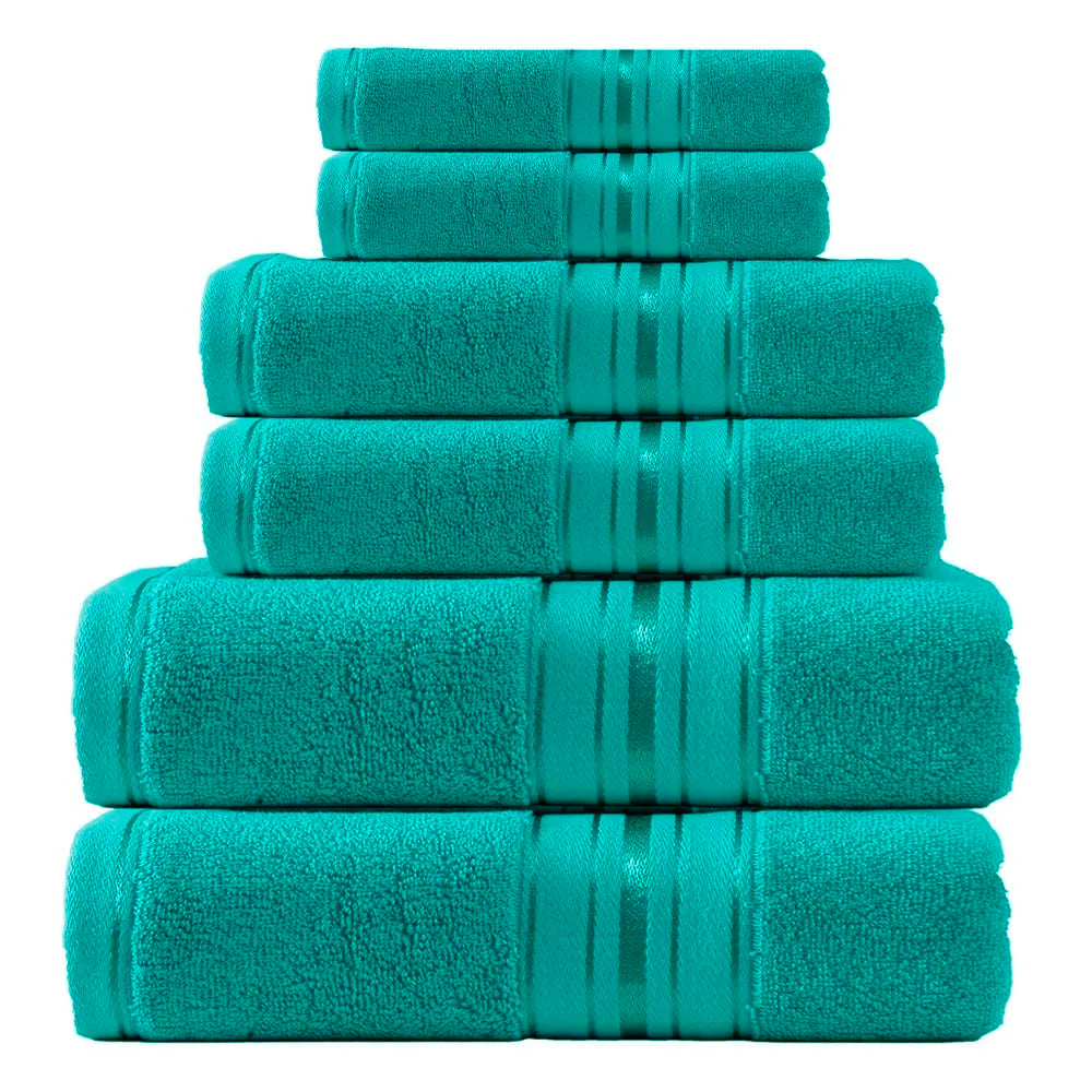 Luxury 6 Piece Towel Set, 2 Bath Towels 2 Hand Towel 2 Washcloths, 600 GSM 100% Cotton Turkish Towels for Bathroom, White Towel Sets