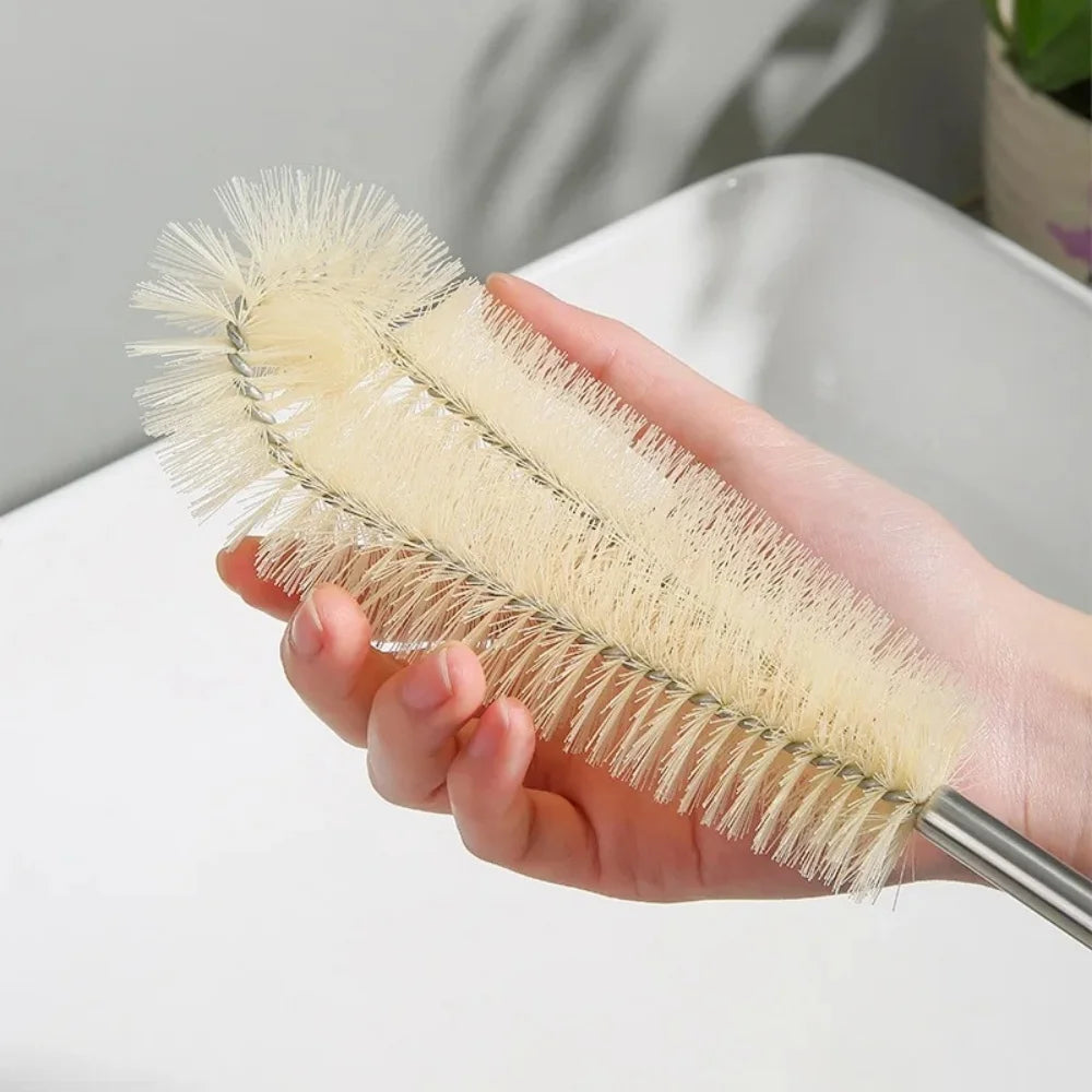 Kitchen Cleaning Tool Drink Bottles Glass Scrubbers Cleaning Brush Wooden Bottle Cleaning Brush With Long Handle For Baby Bottle