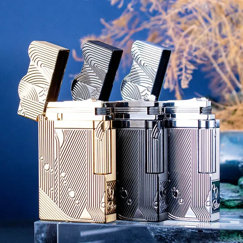 ROWENTA Sanji Same Style Loud Voice Kerosiene Lighter Side Pulley Ignition Fashionable Exquisite Collection Gift Lighters