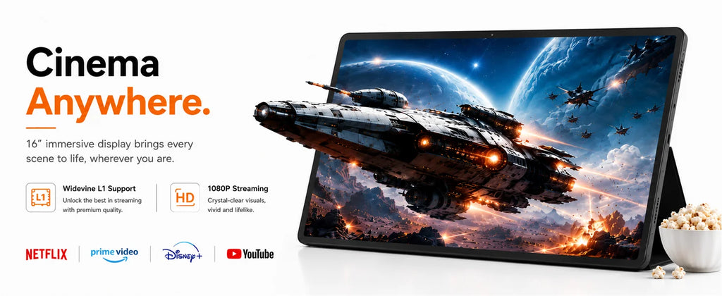 Giant 16 Inch Android 16 Tablet Widevine 16GB+256GB Helio