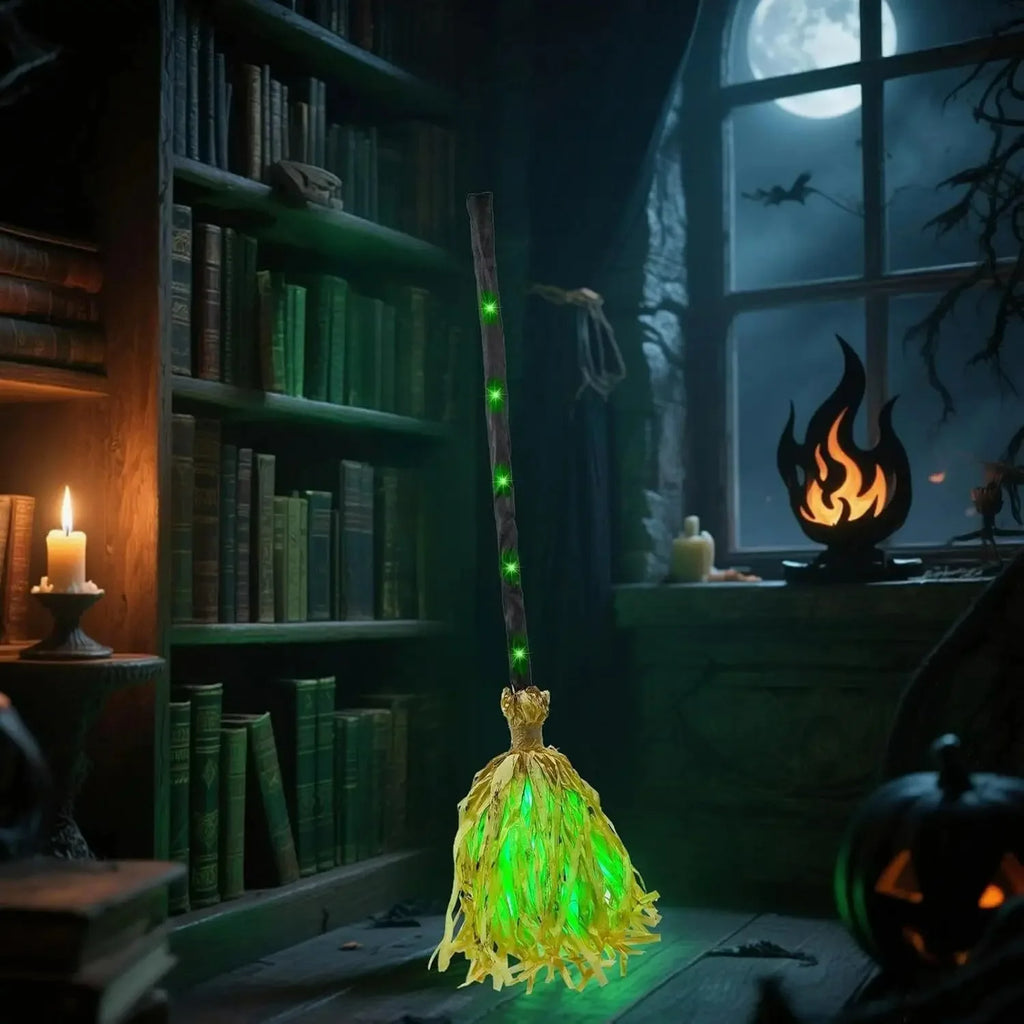 Halloween Witch Broom Light