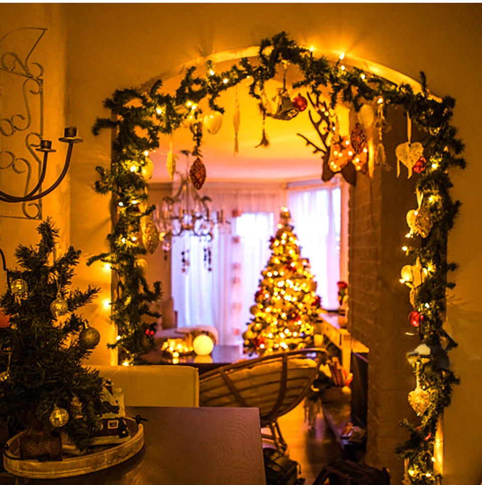 Christmas Outdoor Garden LED String Light 24V Xmas Tree Fairy Lights Waterproof Garland Lamp For Courtyard Holiday Party Decor