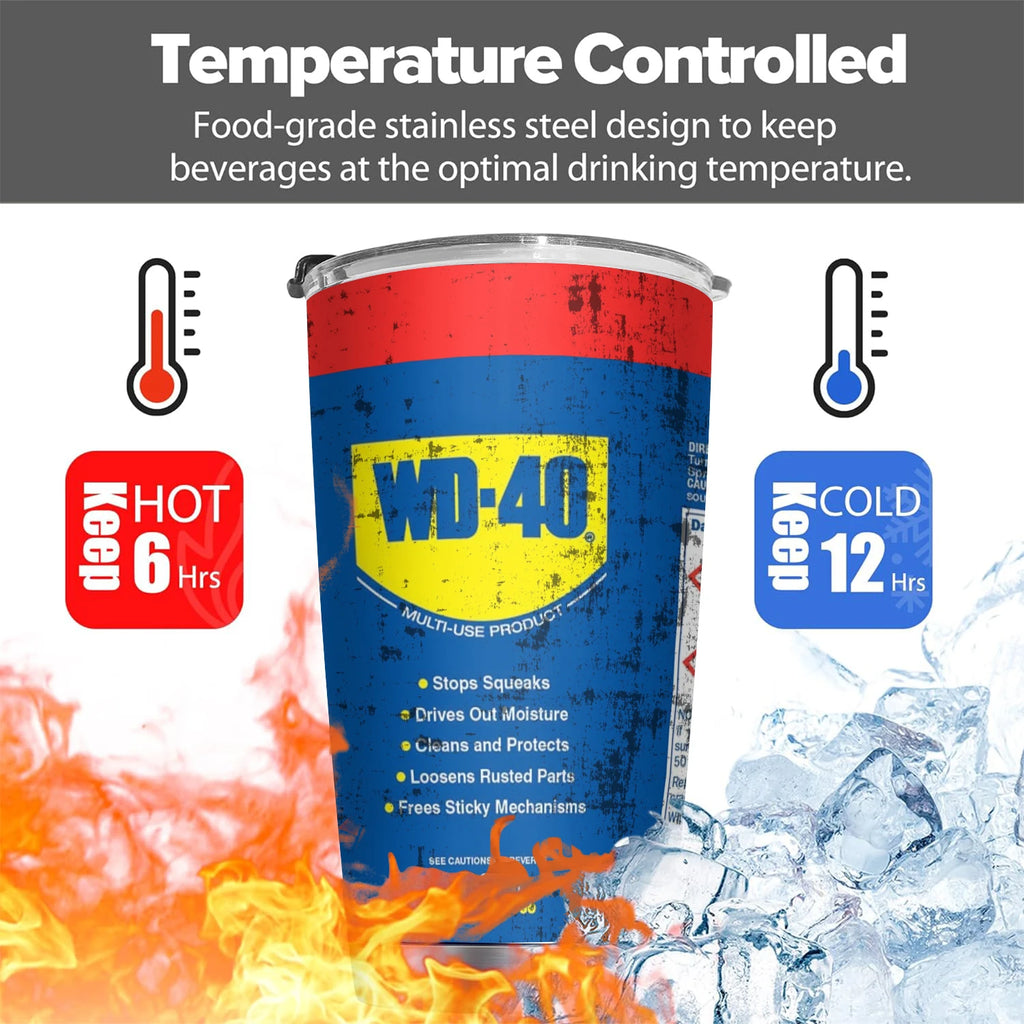 20Oz Stainless Steel vacuum Tumbler WD40 Engine Oil filter print Car Cup with Straw and Lid for Cold Hot Drink mug Engineer Gift