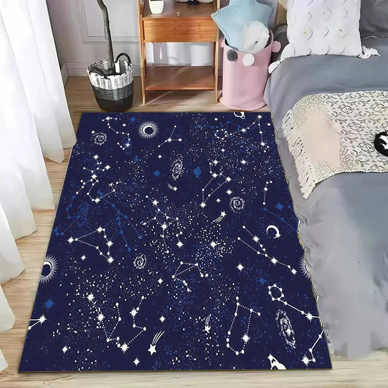 Nordic Minimalist Tie-dye Printed Carpet Gaming Room Floor Anti-slip Pad Living Room and Bedroom Carpet Home Decoration