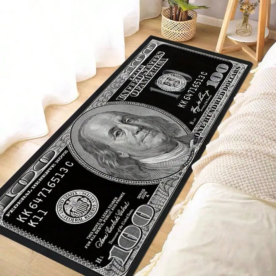 1pc Interesting Portrait & Dollar Bill Pattern Rug
