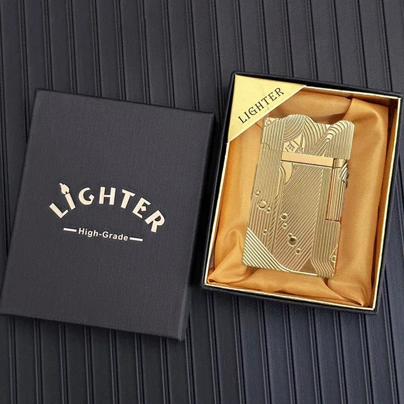 ROWENTA Sanji Same Style Loud Voice Kerosiene Lighter Side Pulley Ignition Fashionable Exquisite Collection Gift Lighters