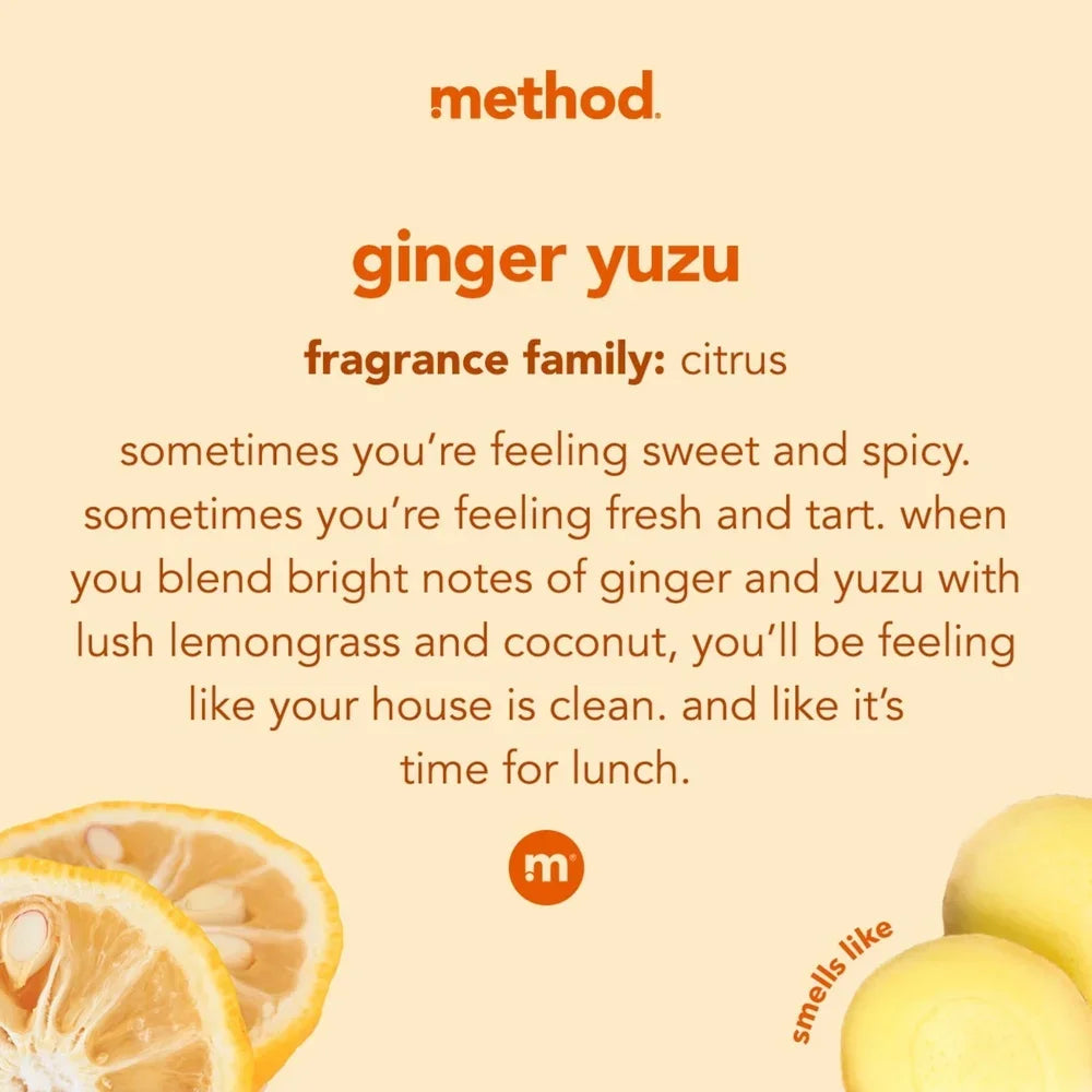 Hard Floor Cleaner Ginger Yuzu Scent Floor Cleaning Solution Household Use Indoor 25oz Bottle Non-toxic Safe Effective