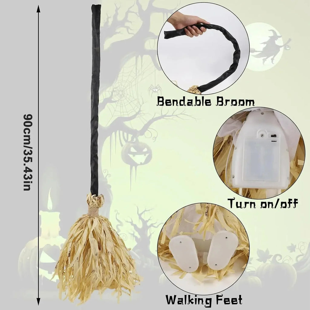 Halloween Witch Broom Light