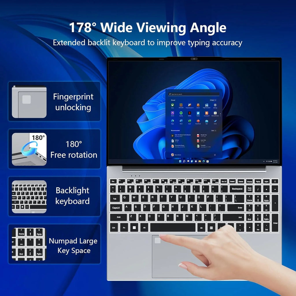 2026 Backlit Fingerprint Unlock Laptop Intel i9