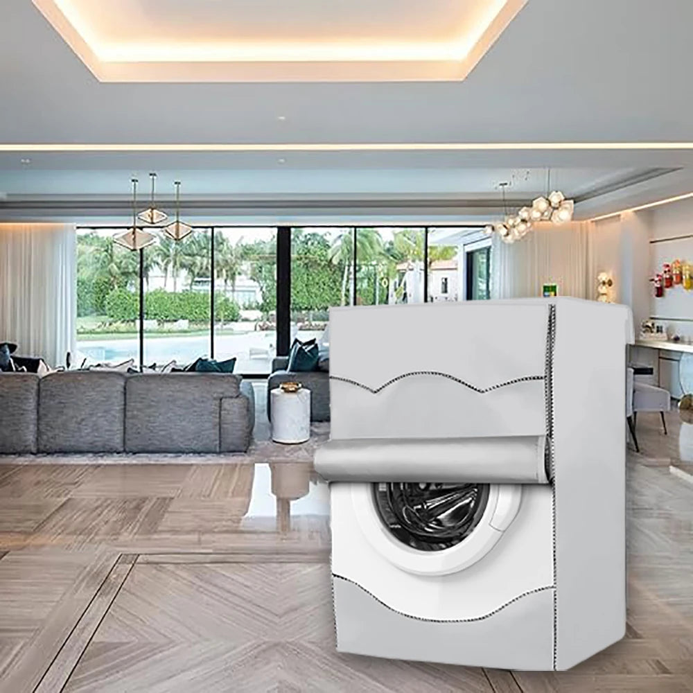210DWaterproof Case Silver Coating Washing Machine Cover Sunscreen Front Load Laundry Dryer Covers Washing Machine Cover