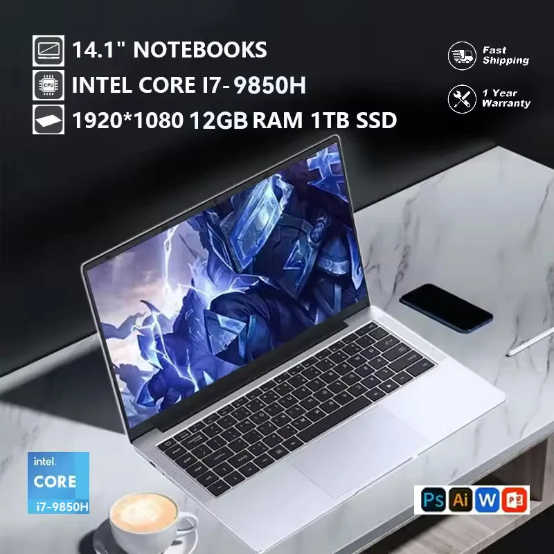 2026 Intel Core i7 9850H Atom A3950 Portable Laptop Computer