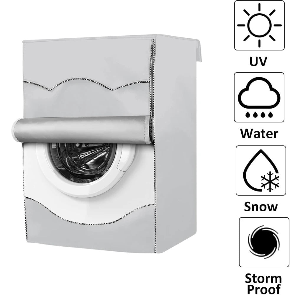 210DWaterproof Case Silver Coating Washing Machine Cover Sunscreen Front Load Laundry Dryer Covers Washing Machine Cover