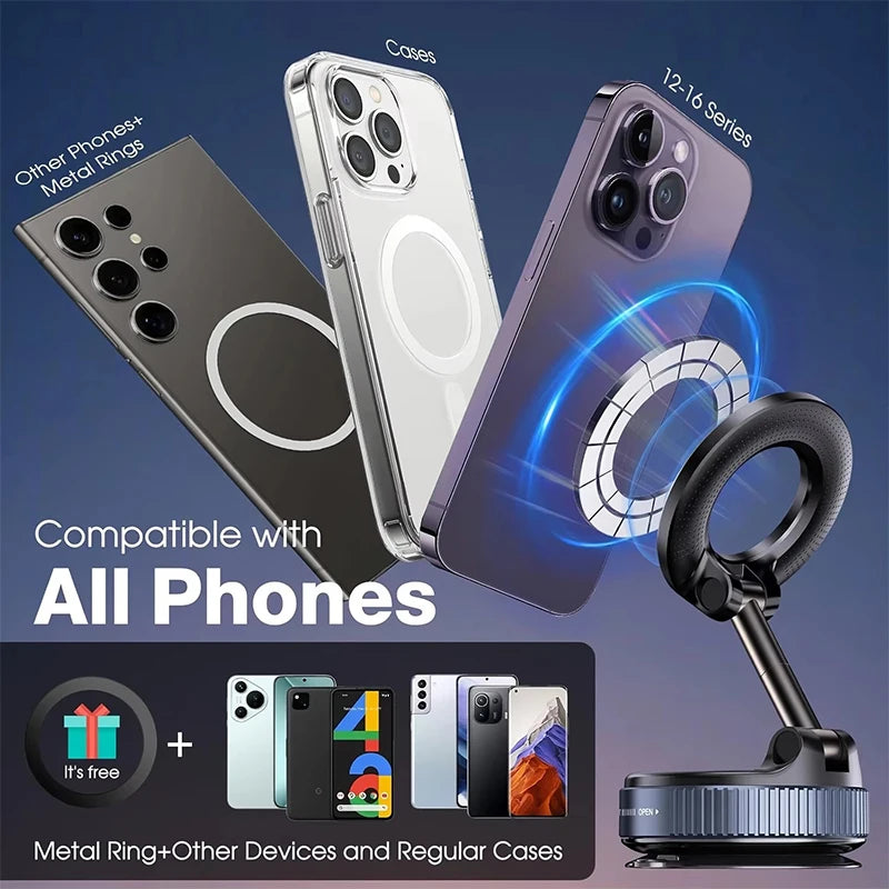 Vacuum Magnet Bracket Foldable Car Navigation Phone Holder