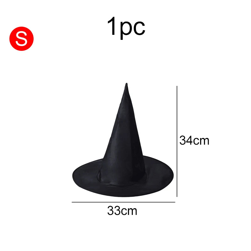 Wizard Hat / Witch Broom Halloween Party Decoration Festival Gathering Supplies Masquerade Prop Cosplay Costume Accessories TMZ