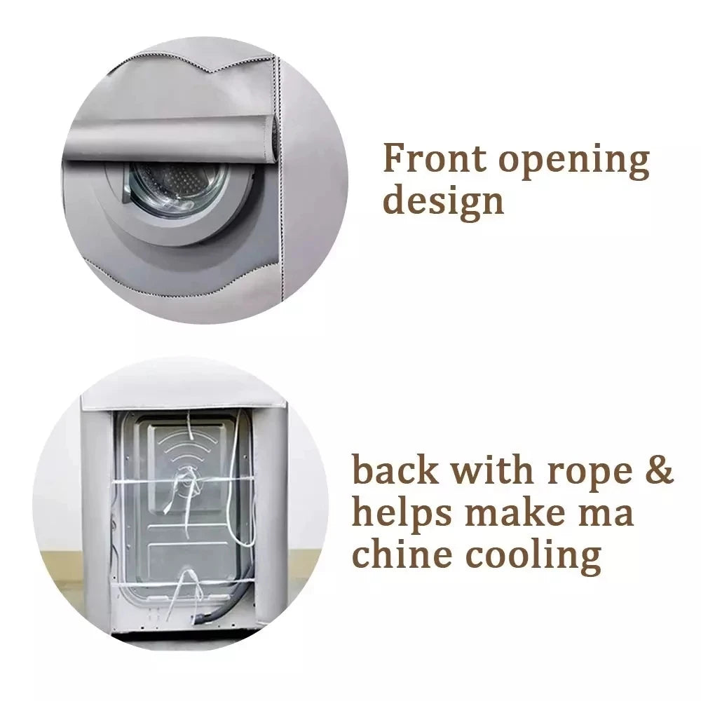 210DWaterproof Case Silver Coating Washing Machine Cover Sunscreen Front Load Laundry Dryer Covers Washing Machine Cover