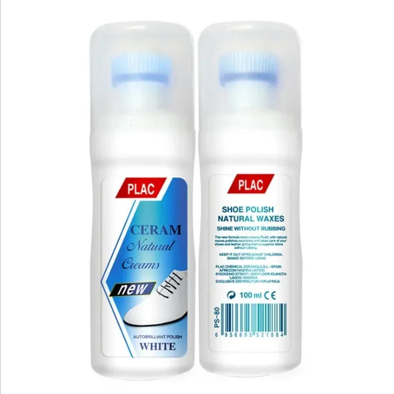 100ml White Shoes Stain Remover Whitening Cream-All-Purpose Cleaning Gel with Brush for Sneakers Leather Shoes without water rin