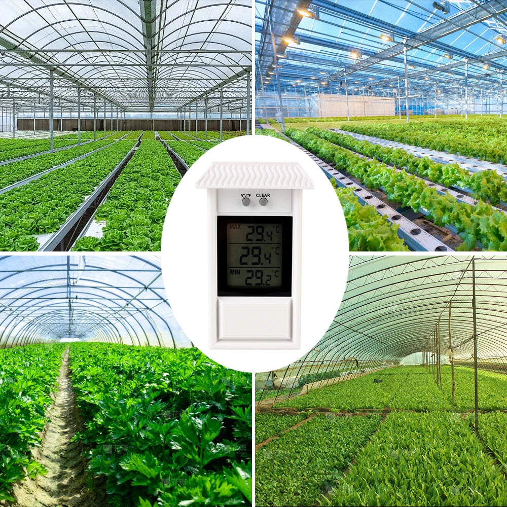 Digital Display Screen for Home Garden Greenhouse Indoor Outdoor Gauge Weather Sensor LCD Electronic Thermometer Max Min