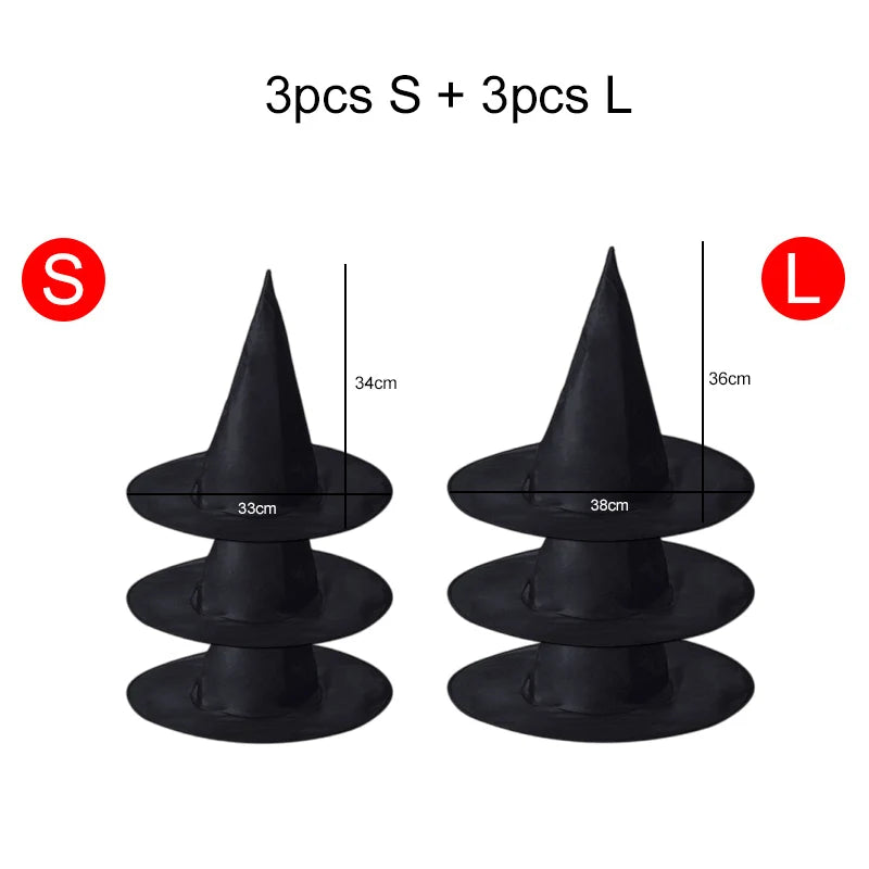 Wizard Hat / Witch Broom Halloween Party Decoration Festival Gathering Supplies Masquerade Prop Cosplay Costume Accessories TMZ