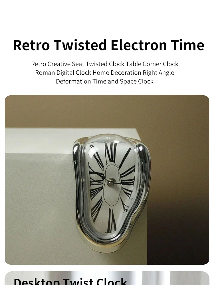 Surreal Melting Clock Silent Melted Wall Clock Salvador Dali Style Wall Watch for Decorative Home Office Shelf Desk Table Gift