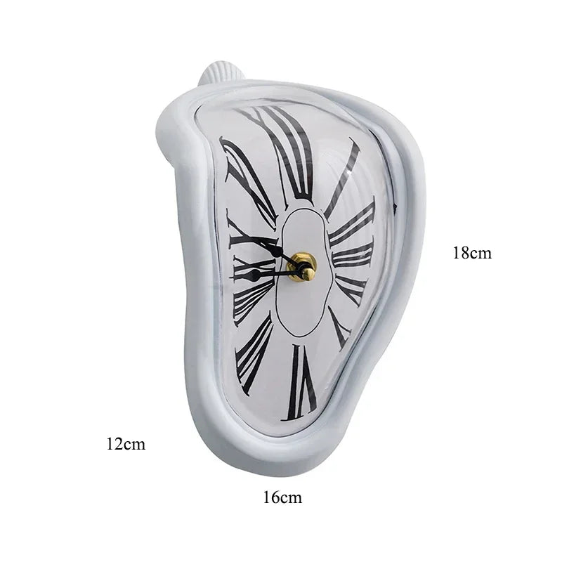 Surreal Melting Clock Silent Melted Wall Clock Salvador Dali Style Wall Watch for Decorative Home Office Shelf Desk Table Gift