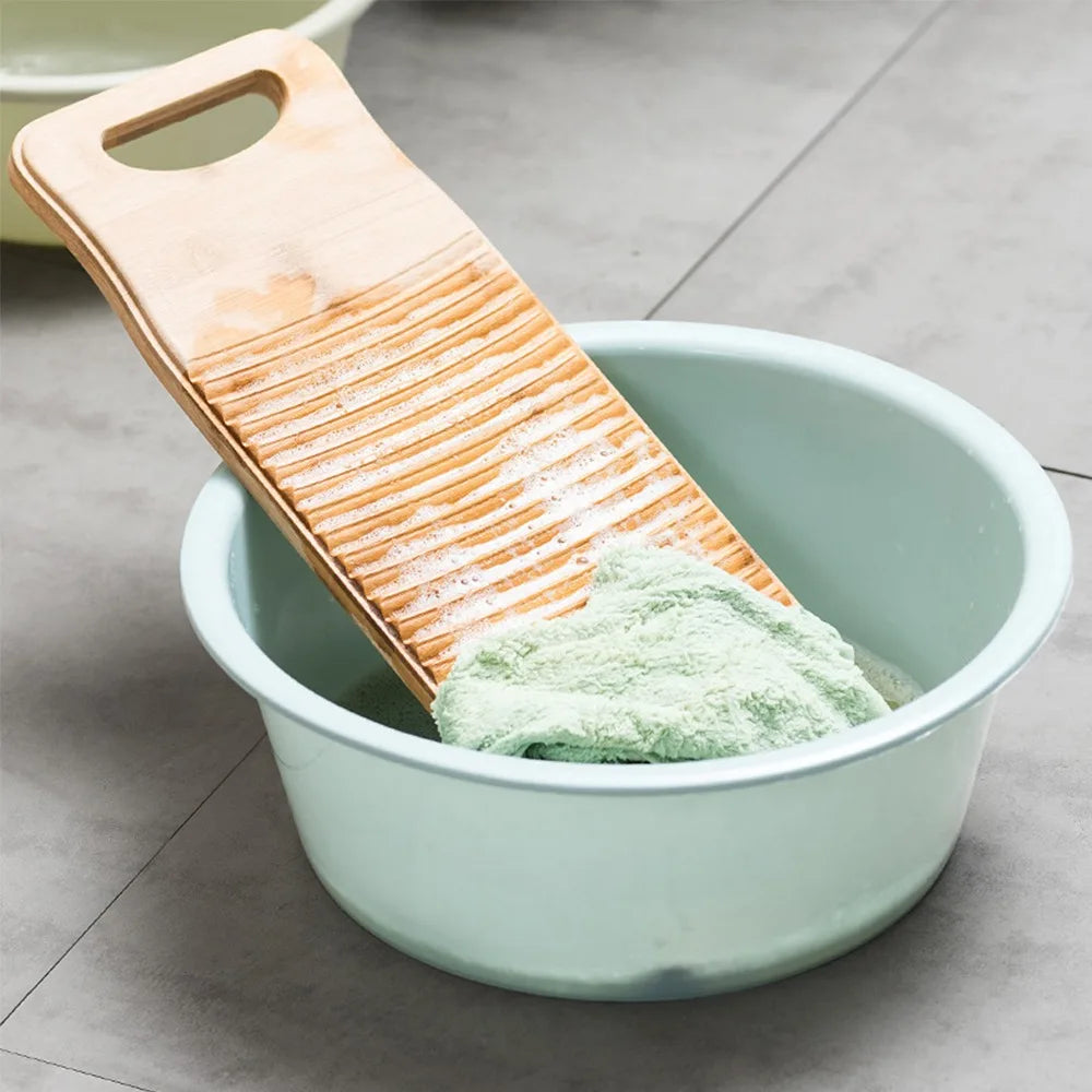 Anti-slip Wooden Washboard Laundry Cleaning Board with Hanging Hole Scrub Board Washing Board for Laundry Room