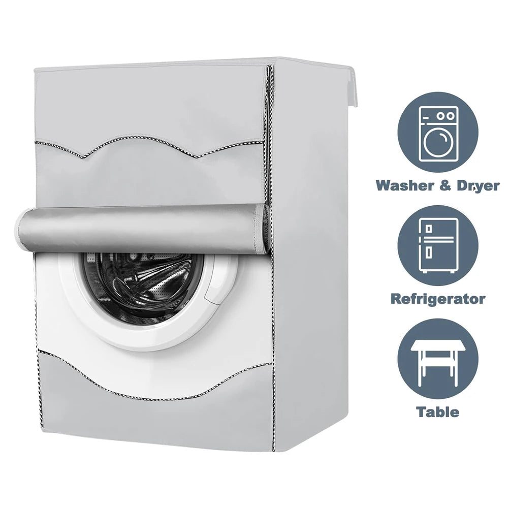210DWaterproof Case Silver Coating Washing Machine Cover Sunscreen Front Load Laundry Dryer Covers Washing Machine Cover
