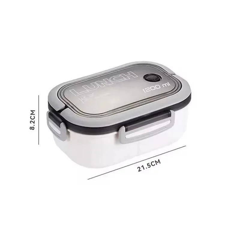 Double Layered Design With Fork And Spoon Fruit Bento Box For Easy Carrying, Microwave Safe, And Convenient Heating Lunch Box