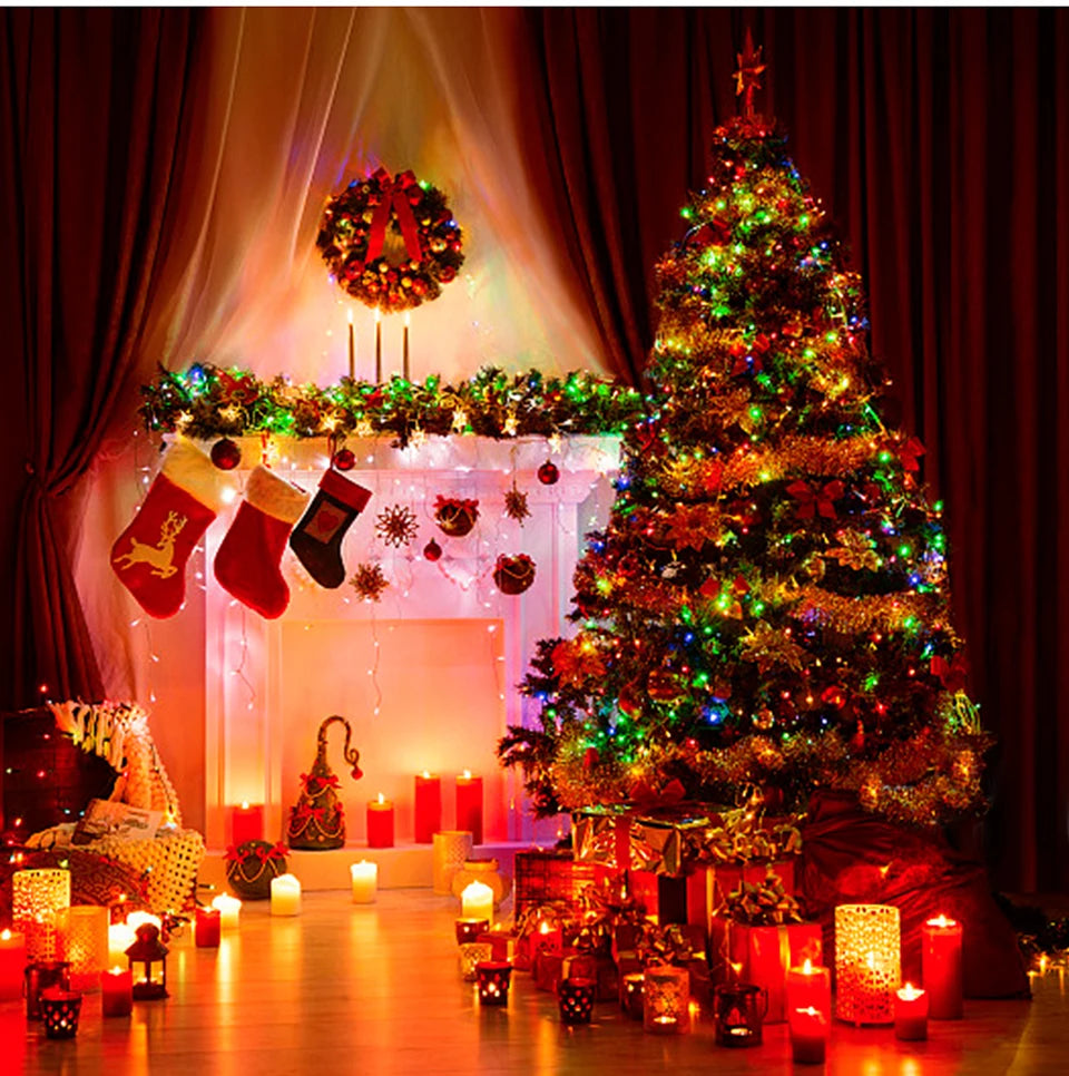 Christmas Outdoor Garden LED String Light 24V Xmas Tree Fairy Lights Waterproof Garland Lamp For Courtyard Holiday Party Decor