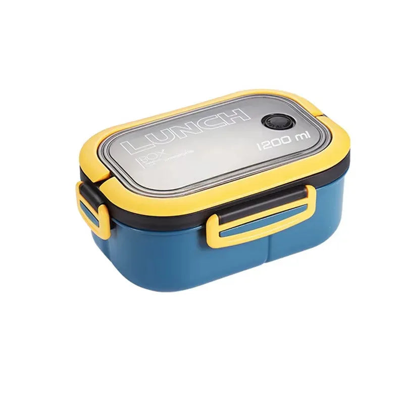 Double Layered Design With Fork And Spoon Fruit Bento Box For Easy Carrying, Microwave Safe, And Convenient Heating Lunch Box