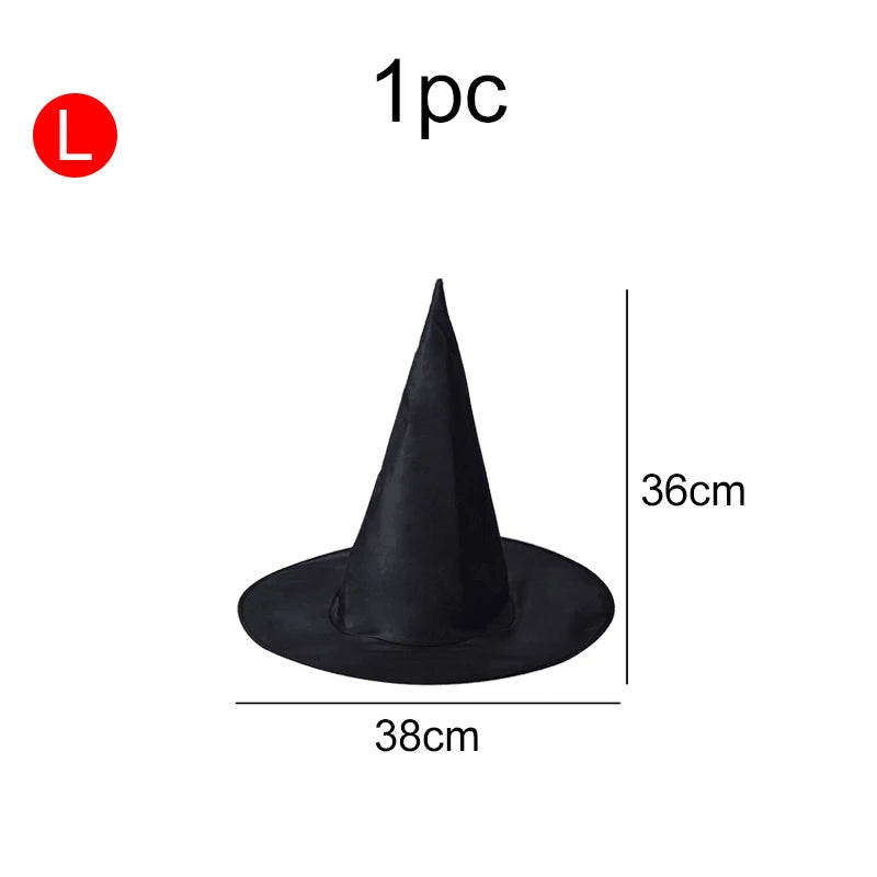 Wizard Hat / Witch Broom Halloween Party Decoration Festival Gathering Supplies Masquerade Prop Cosplay Costume Accessories TMZ